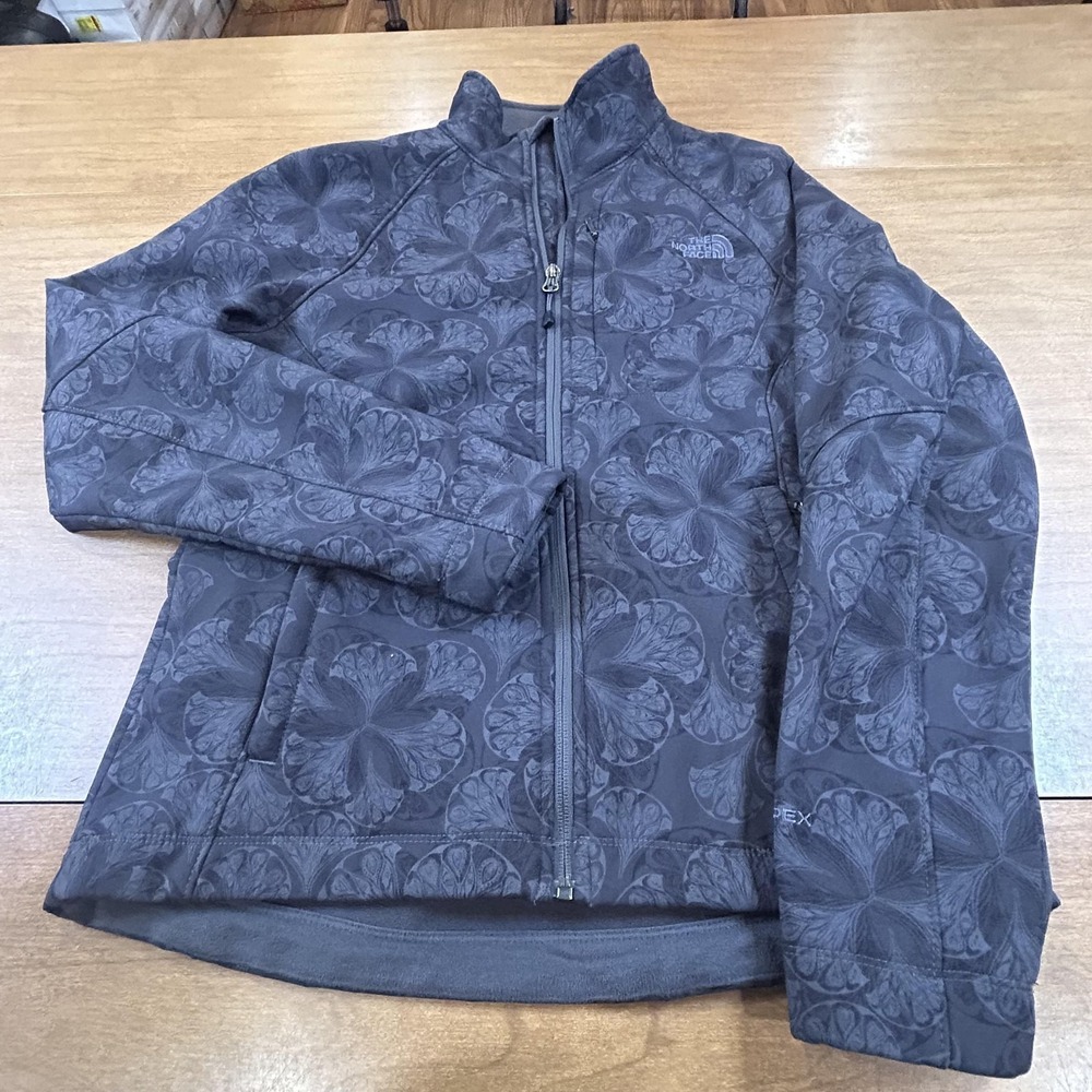 The North Face Jacket Womens Medium Gray Floral TNF Apex Softshell Full Zip